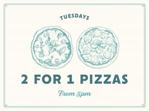 2 for 1 pizza night